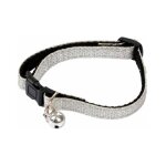 Collier pour chat avec grelot 'glitter' 30cm argent