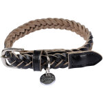 Douceur d'intrieur - collier pour chien en cuir tress noir