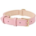 Collier pour chien, en cuir v�ritable, r�glable, avec rembourrage doux, nouveau coloris rose.