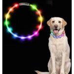 Collier chien lumineux, collier pour chien rechargeable par usb, led collier chien de scurit longueur ...