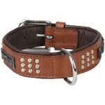 Flamingo pet products - collier cuir sedona brun taille s / m 31 - 35 cm pour chien. - flamingo