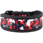 Collier de dressage pour chien � boucle r�fl�chissante r�glable en nylon (red camouflage, m),