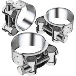 Collier echappement 64 - 67mm manchon echappement 3 pi�ces collier echappement moto d'�chappement pinces ...