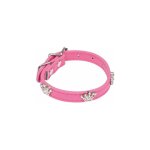 Collier fantaisie pour chien 'couronnes' 30cm fuchsia