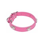 Collier fantaisie pour chien  couronnes  35cm fuchsia