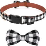 Collier noeud papillon ajustable doux et confortable pour chien (s, noir)