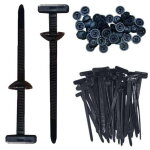 Colliers de serrage en nylon, supports de colliers de serrage en nylon, 100 attaches � bouton et � goupille ...