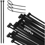 Collier serrage plastique100mm x 2. 5mm, 100 pices colliers noir long, serre cable plastique grand, ...