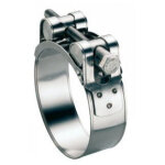 Collier � tourillons pour tuyau �pais et arme largeur de la bande 24 diam�tre 68 � 73 inox w4