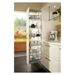 Colonne coulissante complte 5 corbeilles - pour caisson de largeur : 400 mm - dcor corbeille : blanc ...