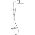 Colonne de douche thermostatique pour baignoire avec bec cascade - chromé Colonne de douche thermostatique pour baignoire avec bec cascade - chromé