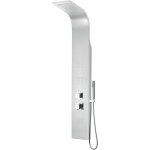 Colonne de douche courbe aluminium panneau hydromassante pluie mod. niagara