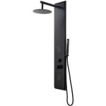 Colonne de douche hydromassante noire - 130 x 20 cm - jubida