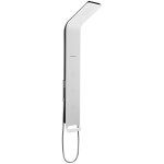 Colonne de douche murale en aluminium avec mitigeur 4 fonctions, cascade et jets massants, blanc (alushower) ...