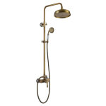 Esip ? colonne de douche thermostatique laiton antique ? pommeau effet pluie 20 cm ? douchette � main ...