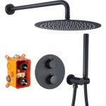 Colonne de douche thermostatique � encastrer syst�me de douche encastrable grande douche de t�te kit ...