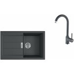 Franke - colonnes - ensemble t84, vier en tectonite s2d 611 - 78 et robinetterie fp 9000. 099, noir ...