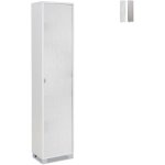 Colonne de rangement mobile avec porte, 4 �tag�res ajustables tibet - blanc
