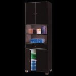 Colonne salle de bain avec 4 portes, 1 tiroir et 2 niches, coloris blanc velours, 50. 5 x 196. 3 x 32. ...