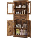 Colonne salle de bain avec 4 portes et 1 tiroir, armoire salle de bain, �tag�res r�glables, 60x30x170 ...