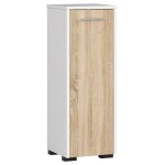 Akord - colonne salle de bains fin blanche 30 cm 1 porte faade chne sonoma 2 tagres 30x30x85 cm