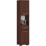Abamihome - colonne salle de bains akord fin weng 30 cm 2 portes 1 tiroir faade weng 5 tagres 30x30x140 ...