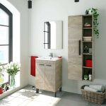 Dmora - colonne de salle de bains losangeles, meuble colonne pour salle de bain avec 1 porte, armoire ...