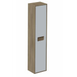 Pegane - colonne de salle de bain en m�lamine coloris ch�ne mat / blanc - longueur 30 x profondeur 25 ...