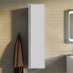 Kiamami valentina - colonne de salle de bains murale r�versible � une porte, 140 cm, blanc mat monaco ...