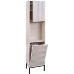 Colonne de salle de bain avec panier � linge int�gr� 2 portes soft - close 174x39x30 cm en mdf m�lamin� ...