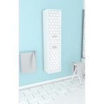 Aurlane - colonne de salle de bain scandinave blanc a suspendre - h150xp25xl35cm - nordik tegninger