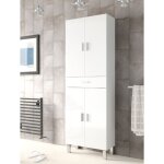 Abitare - colonne de salle de bain au sol 60x29x182 cm blanc brillant avec 4 portes et 1 tiroir ? siracusa ...