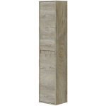 Pegane - colonne salle de bain suspendue � 2 portes coloris alaska ch�ne nordic - longueur 30 cm x hauteur ...