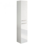 Colonne salle de bain suspendue avec 2 portes coloris blanc laqu - 150 x 30 x 25 cm - pegane -