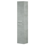 Pegane - colonne salle de bain suspendue avec 2 portes dcor bton - 150 x 30 x 25 cm