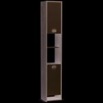 Pegane - colonne sdb en mlamine avec 2 portes, coloris chne champagne, 33. 6 x 184. 7 x 32. 6 cm