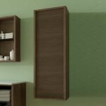 Colonne suspendue rversible lag - aspect marron glac 120 cm - 3 tagres