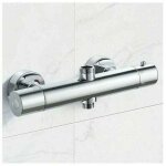 Colonne thermostatique, robinet de douche en laiton haut g3 / 4 (26, 4 mm) + bas g1 / 2 (21 mm) + entraxe ...