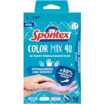 Color mix lot de 40 gants jetables en nitrile sans latex et sans poudre taille l 12979158 - spontex