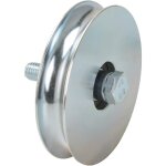 Combi arialdo - roue pour portail art. 400 avec pene 1 roulement 60 mm rainure ronde en acier galvanise' ...