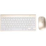 Combo clavier souris sans fil 2. 4g ultra - mince portable ergonomique pour pc portable - dor�
