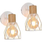 Comely lot de 2 applique murale industrielle vintage, lampe murale 350° rotative en bois, lampe cage ... Comely lot de 2 applique murale industrielle vintage, lampe murale 350° rotative en bois, lampe cage ...