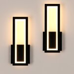 Comely - applique murale intrieure led, 2 pices 16w 1800lm moderne acrylique lampe murale noir, luminaire ...