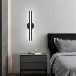 Comely - luminaire mural intrieure led, 18w noir lampe murale 6500k lumire blanche froide, long parallle ...