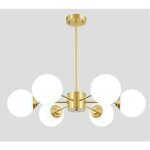 Comely plafonnier industriel, 6 lumires lustre sputnik vintage, moderne suspension luminaire en metal ...