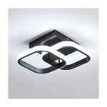 Comely - plafonnier led lumière à trois couleurs plafonnier noir double carré design aluminium et fer ... Comely - plafonnier led lumière à trois couleurs plafonnier noir double carré design aluminium et fer ...