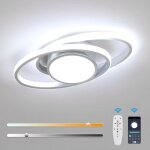 Comely - plafonnier led, luminaire plafonnier dimmable rond 39w, moderne lampe de plafond avec telecommande ...