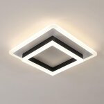 Comely - plafonnier led moderne, 30w 3375lm lampe de plafond noir carr, luminaire plafonnier led pour ...