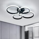 Comely - plafonnier led moderne, 48 w 5400 lm lampe de plafond, luminaire plafonnier led a 4 anneaux ...