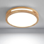 Comely plafonnier led rond en bois naturel, �30 cm, 24w, lumi�re jour 6500k, 220v, pour salon, chambre, ...